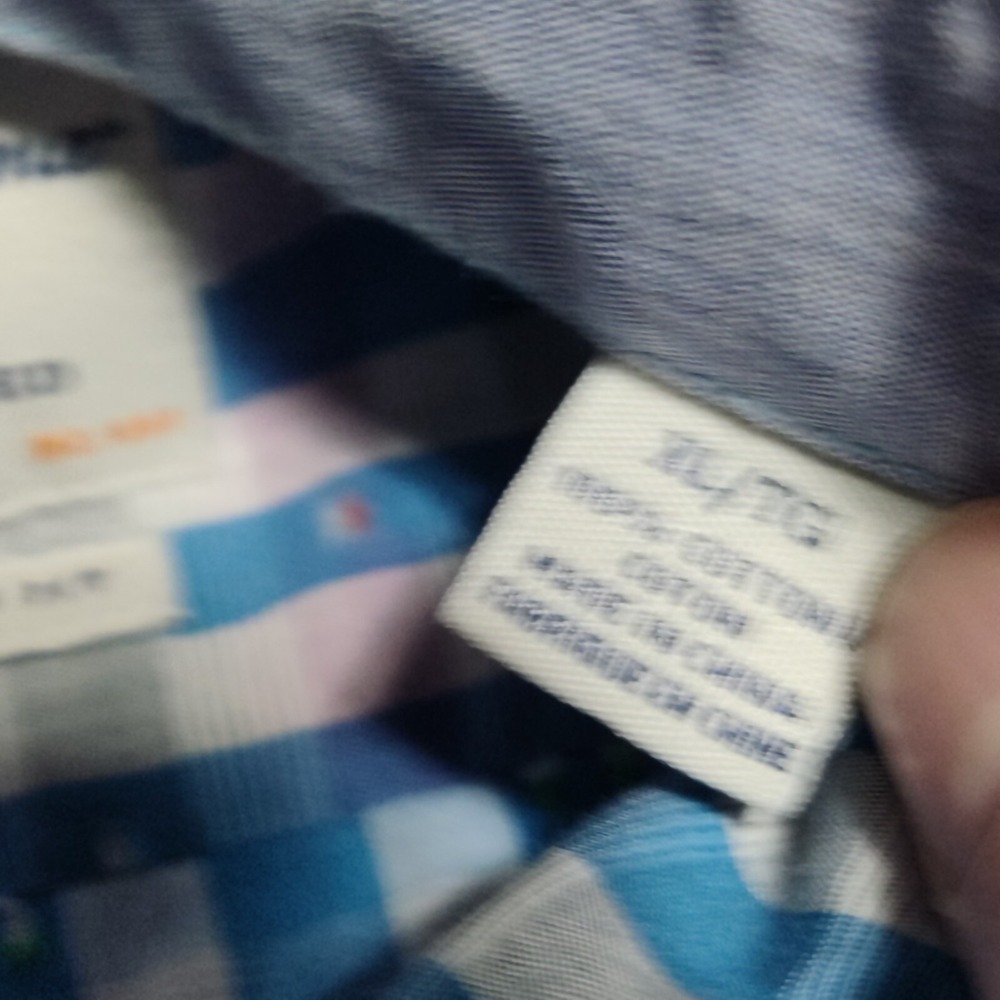TOMMY BAHAMA JEANS ISLAND MODERN‎ FIT Men XL Blue Geo Check Cotton Shirt EUC - Picture 6 of 15